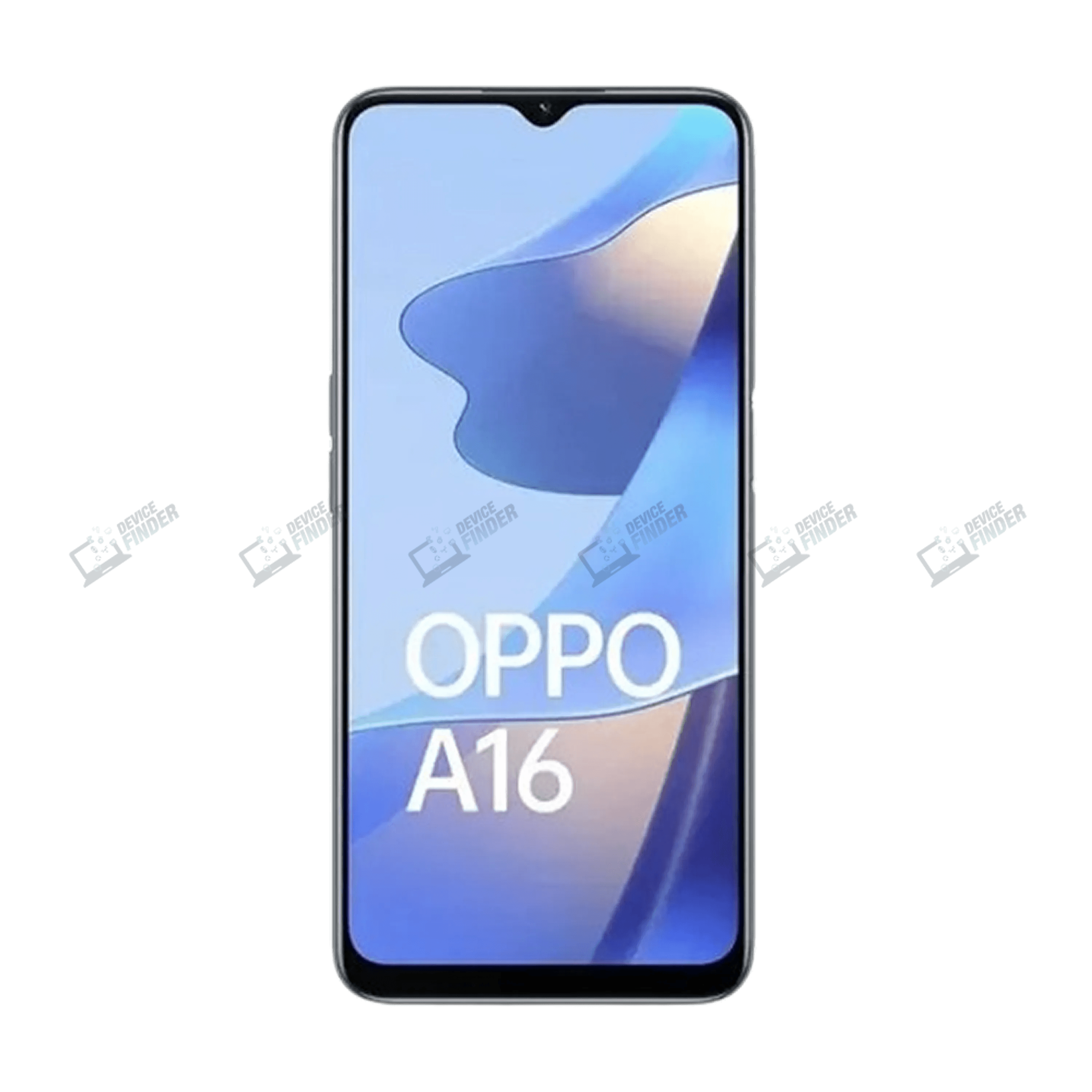 Oppo A16 smartphone showing its sleek design and features.