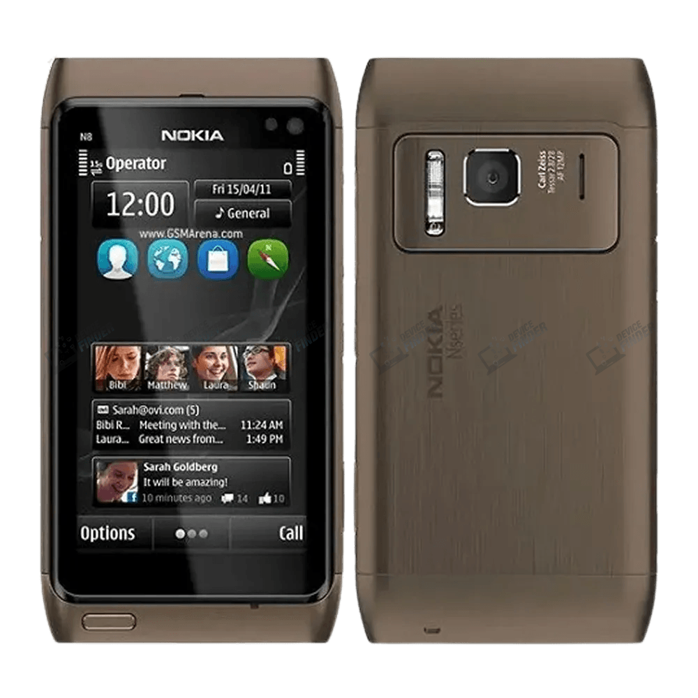 Nokia N8 showcasing its sleek design and features.