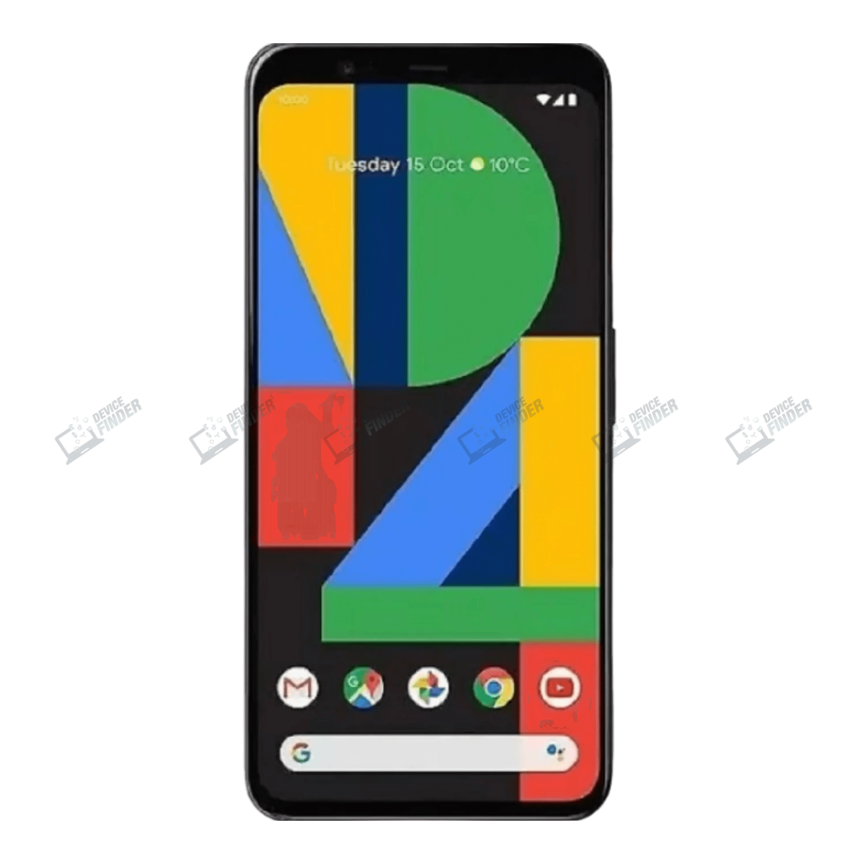 Google Pixel 4 XL in vibrant colors adorned with features.