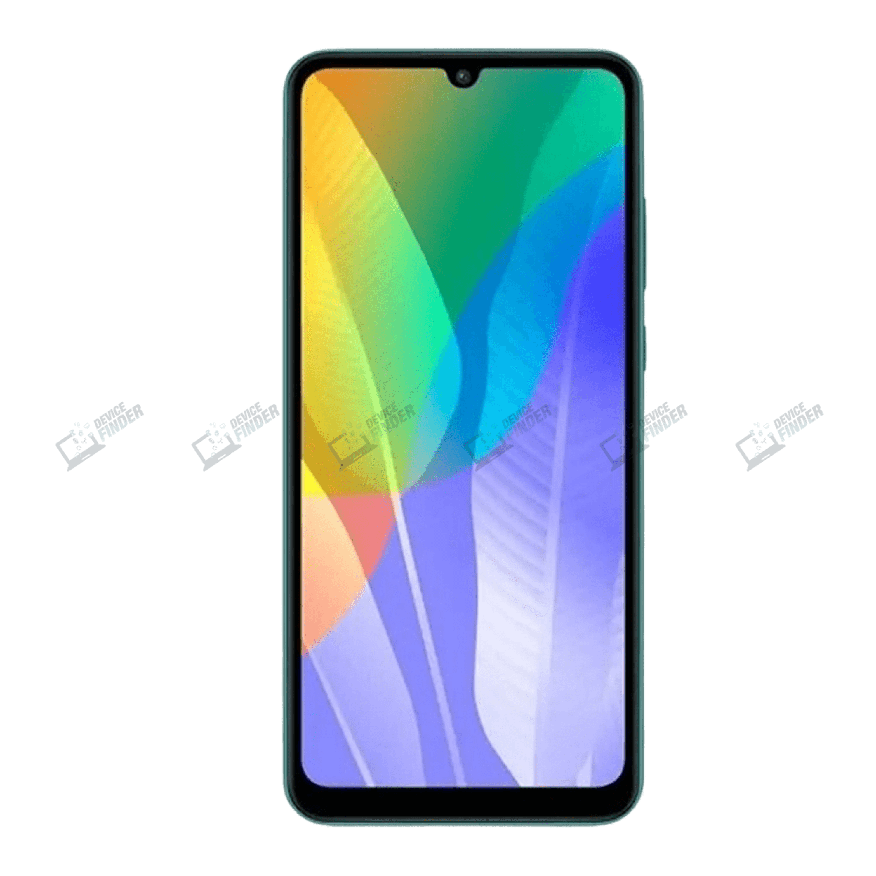 Huawei Y6p smartphone with vibrant display and sleek design.