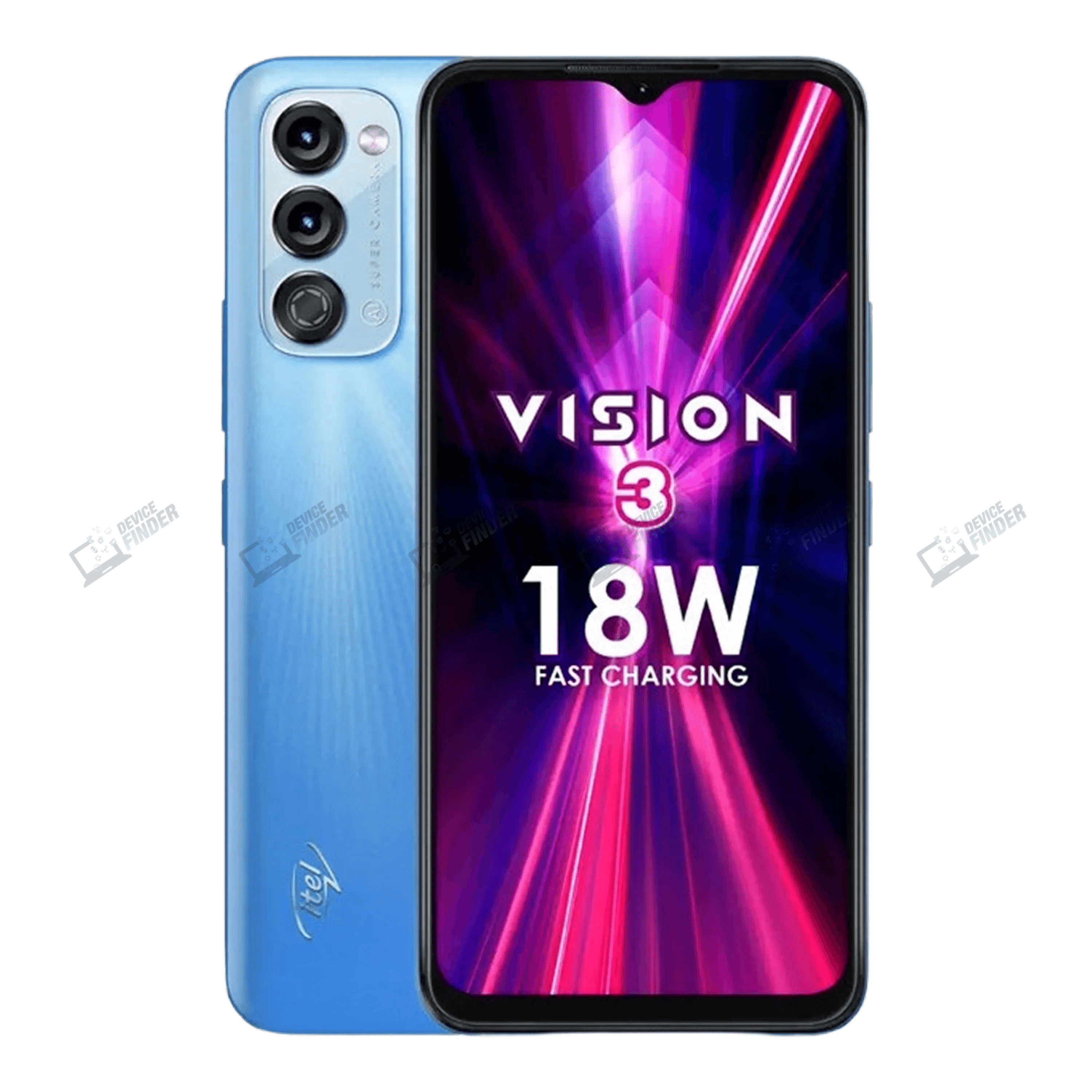 itel Vision 3 mobile with vibrant design and features.