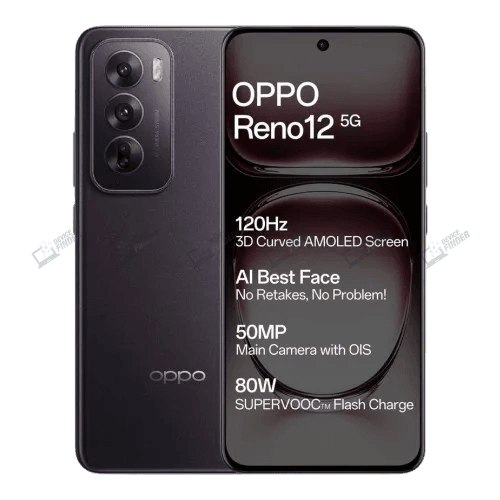 Oppo Reno12 smartphone highlighting its features and design.