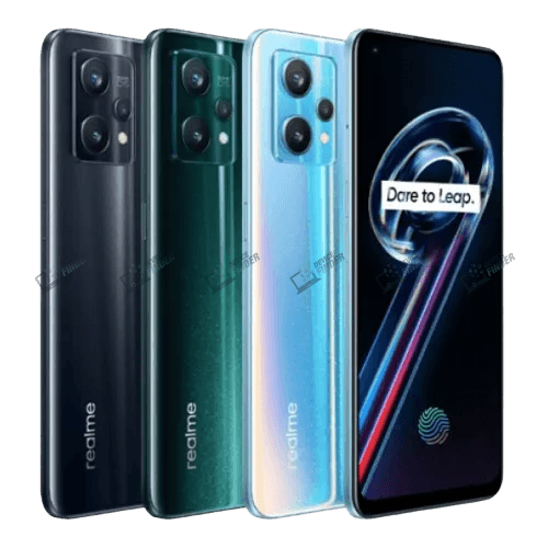 Realme 9 Pro+ Exclusive Features - Available in BD! Close-up of Realme 9 Pro+'s camera lenses to emphasize photographic capabilities.