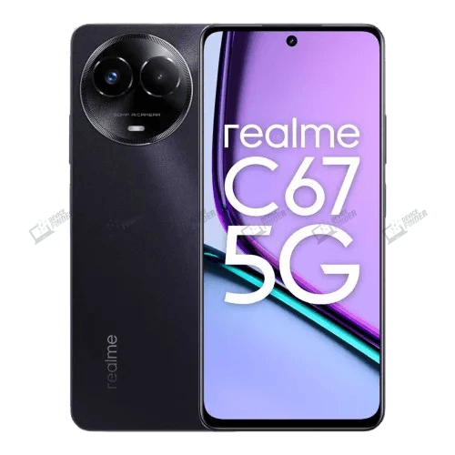 Realme C67 smartphone showcasing sleek design and features.