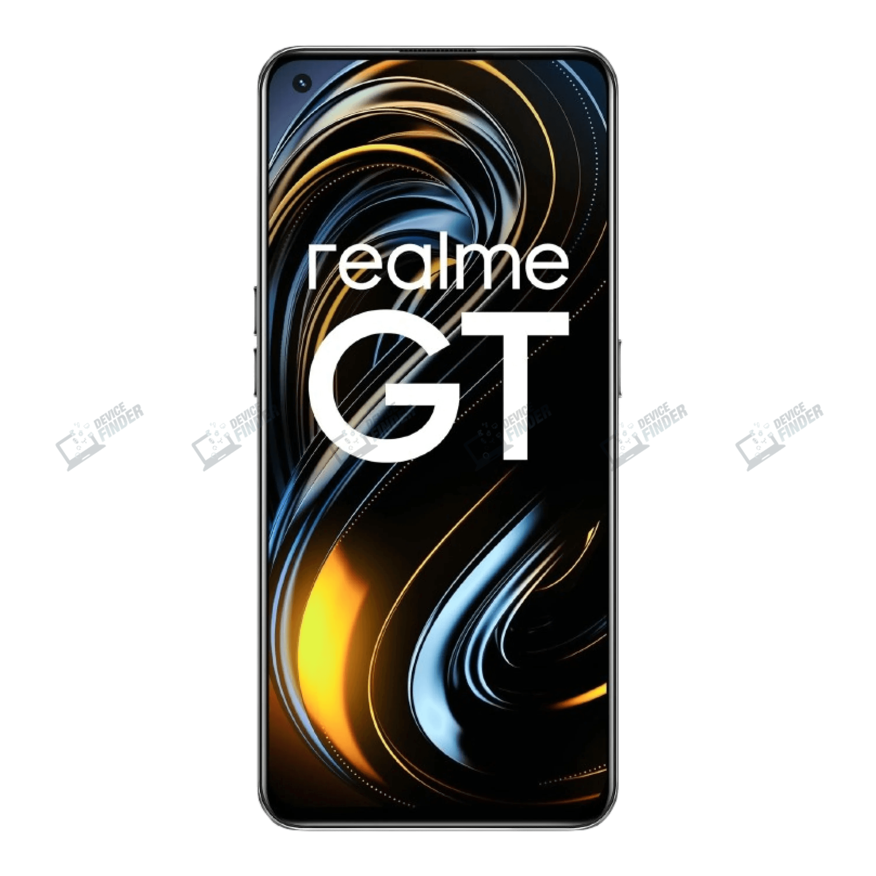 Realme GT 5G smartphone showcased in a stylish setting.