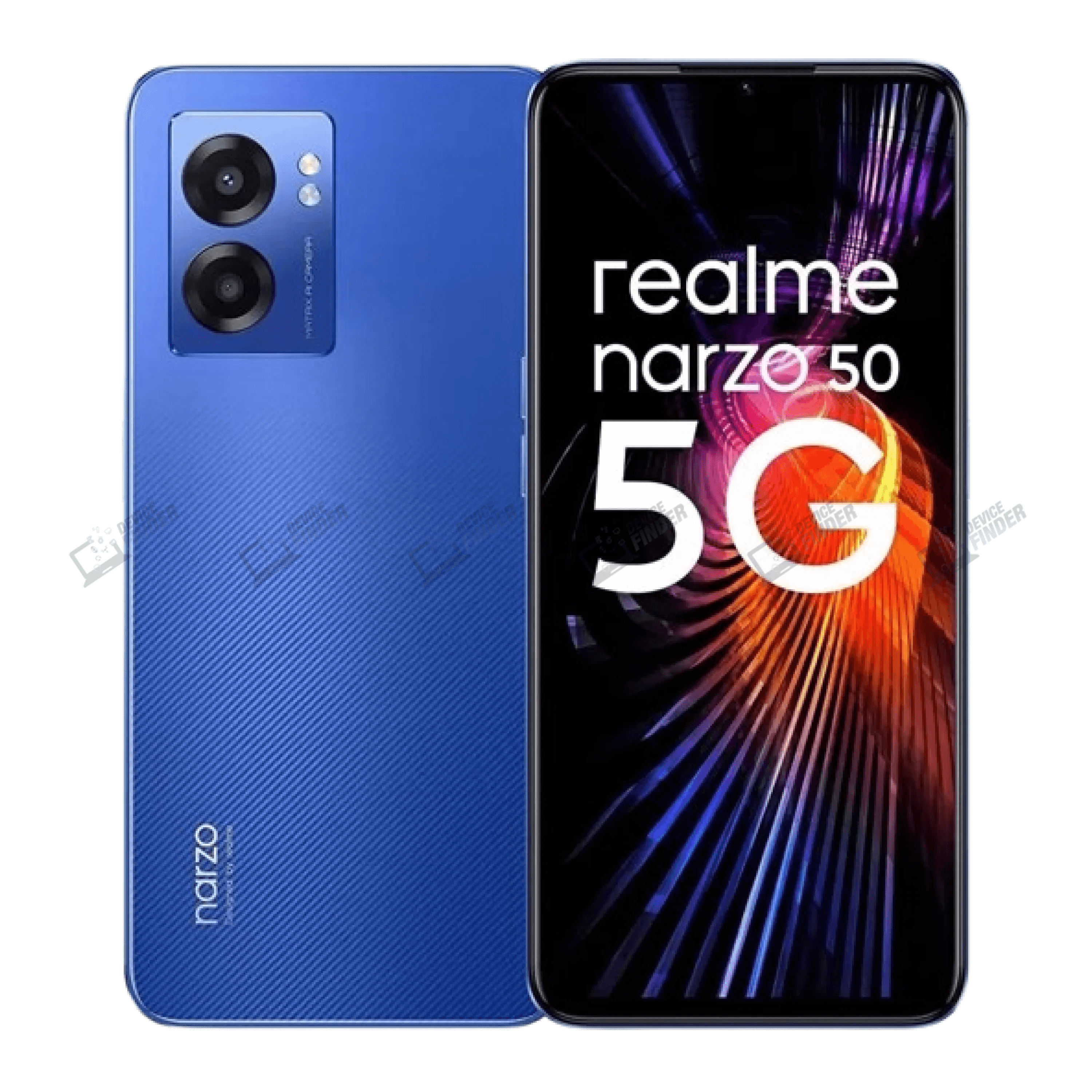 Realme Narzo 50 5G smartphone showcasing its sleek design.