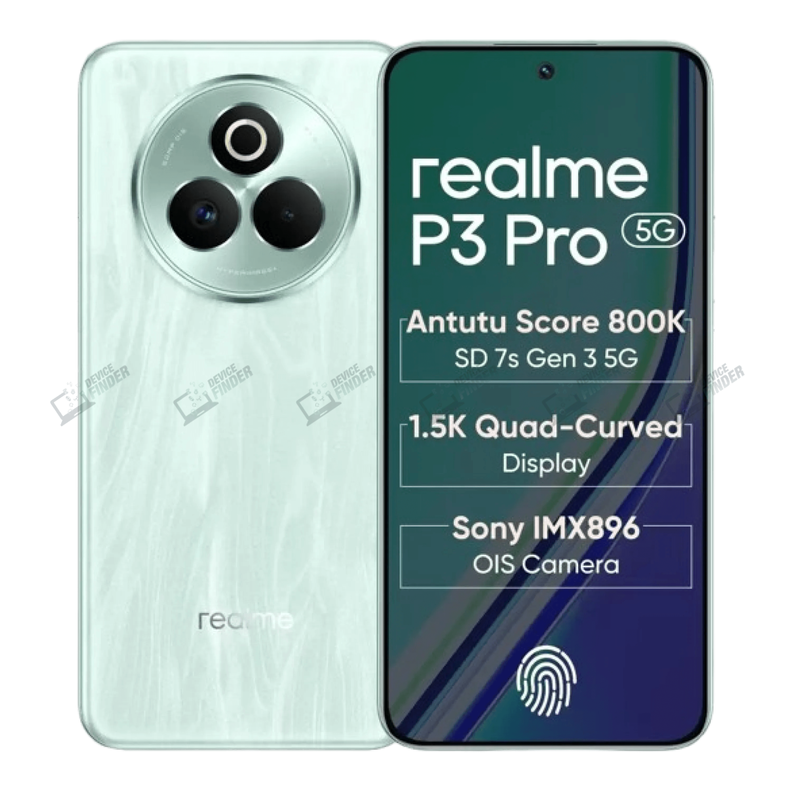 Realme P3 Pro smartphone showcasing sleek design and advanced features.