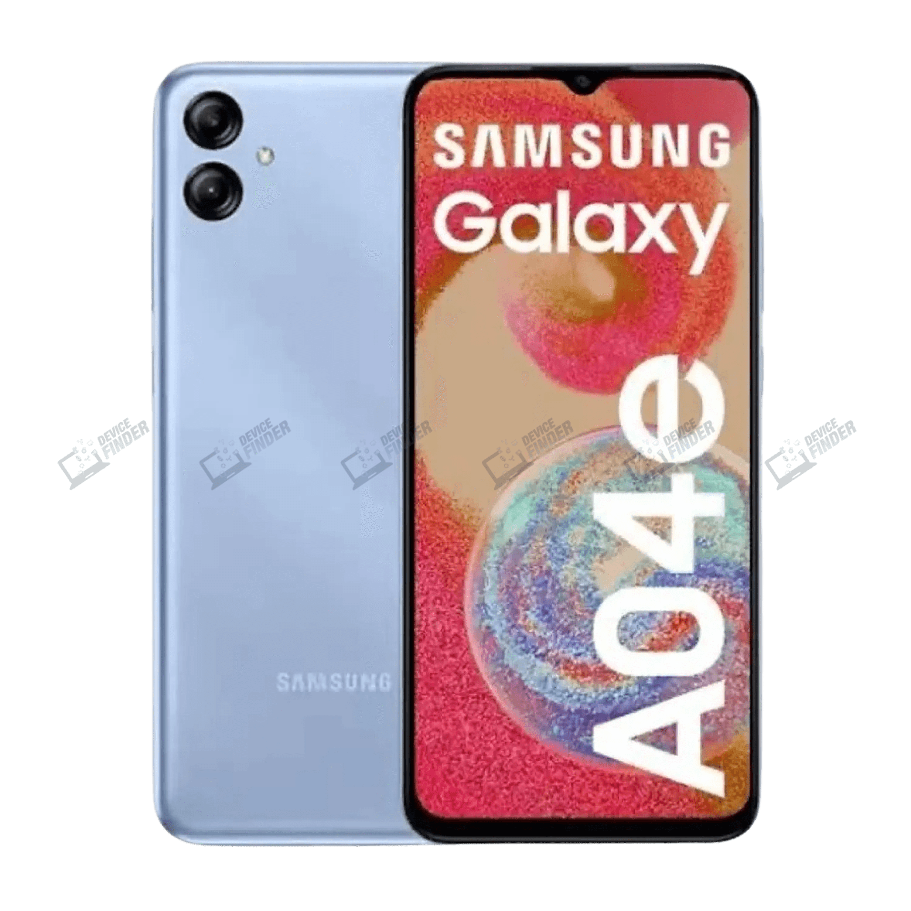 Samsung Galaxy A04e showcasing its vibrant display and camera features.