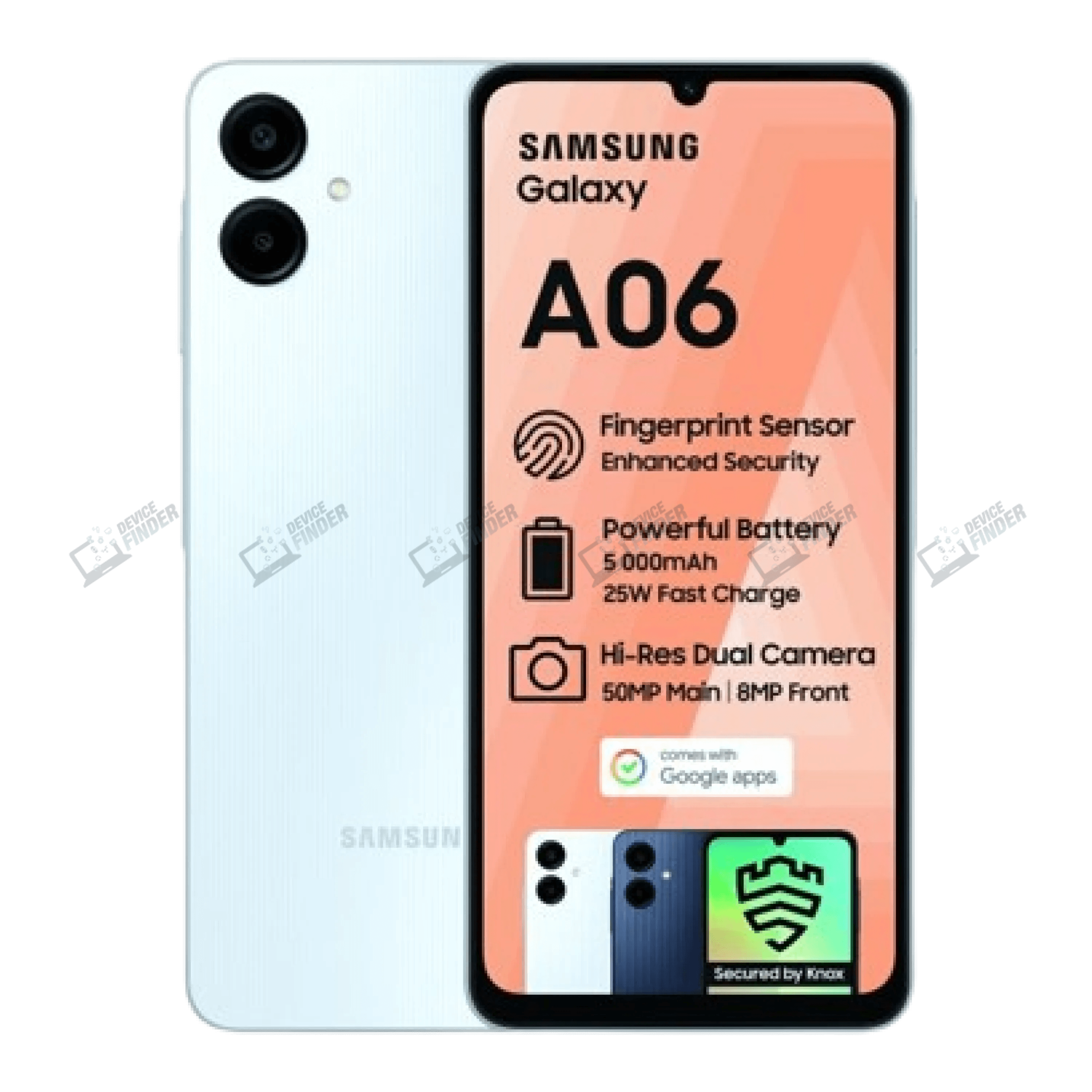 Image of Samsung Galaxy A06 showcasing its sleek design and features.