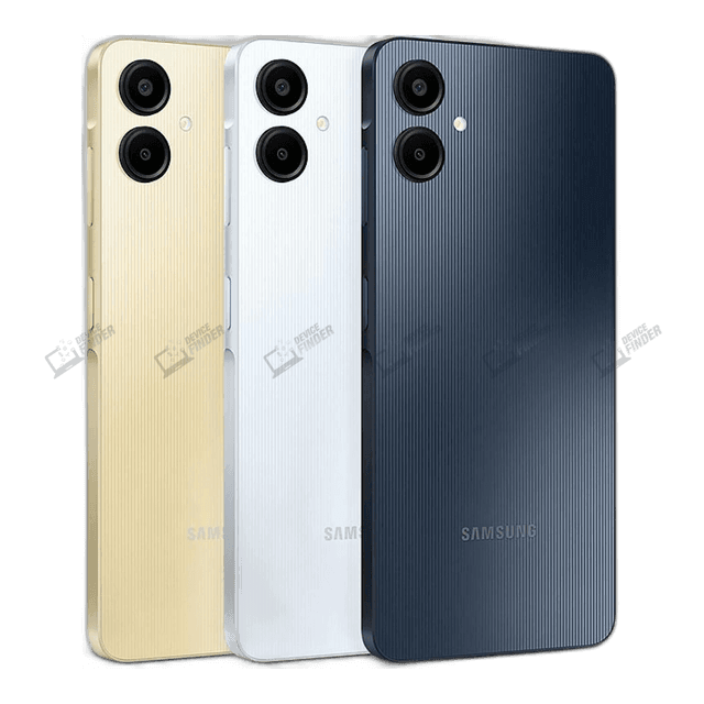 New Samsung A06 - Feature-Rich & Budget-Friendly! Samsung Galaxy A06 displayed with icons of key features like camera, battery life, and storage.