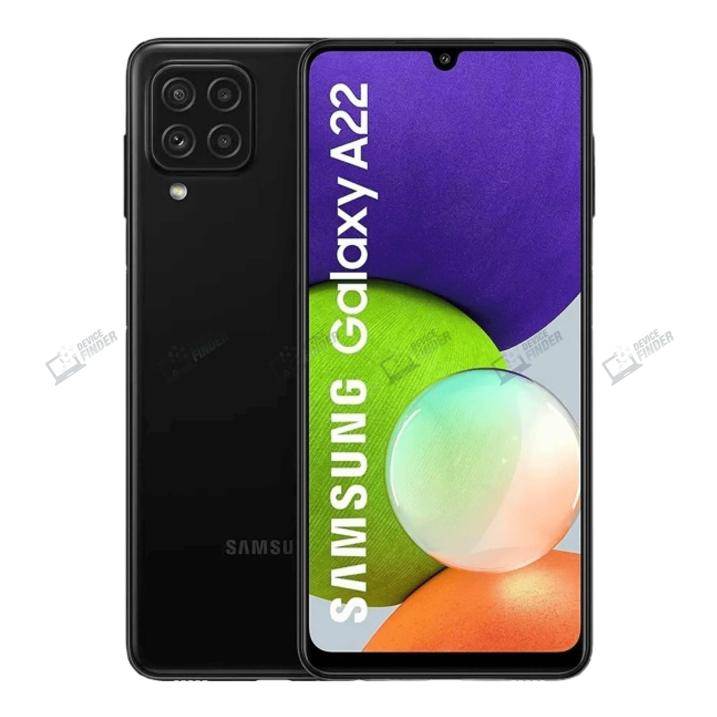 Samsung Galaxy A22 features vibrant display and camera.