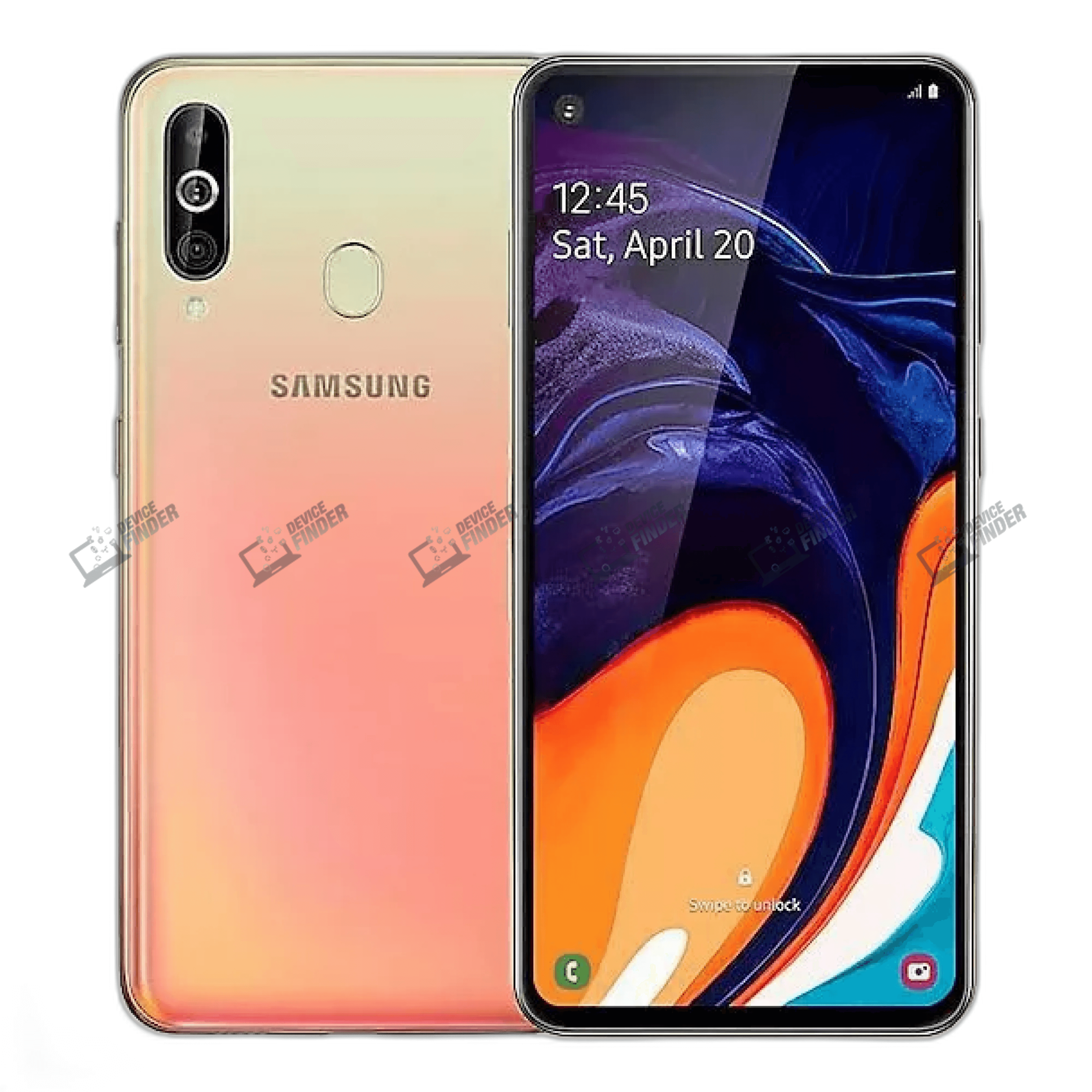 Galaxy A60 Full Specs - Purchase Now! Samsung Galaxy A60 with its specifications displayed on screen.