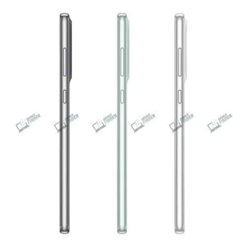 Samsung Galaxy A73 5G: Sleek Design, Comfortable Hold. Samsung A73 5G's sleek design and comfort grip.