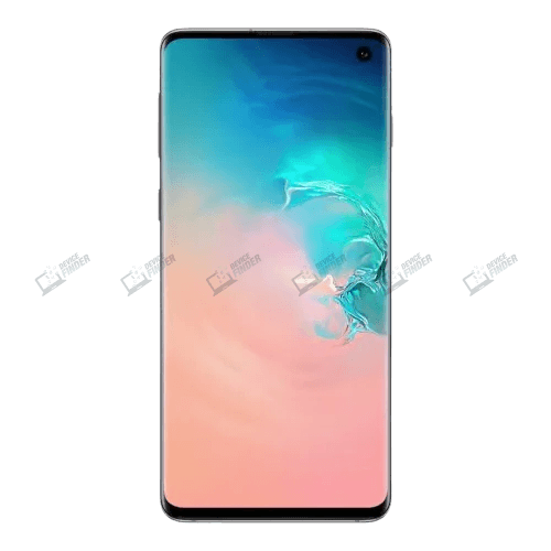 Samsung Galaxy S10 smartphone in hand with vibrant display.