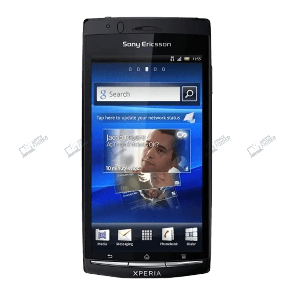 Sony Ericsson Xperia Arc in hand with vibrant display.