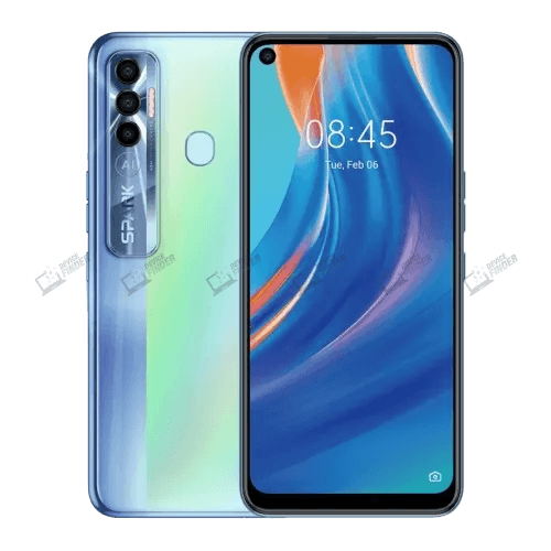 Tecno Spark 7 Pro smartphone showcasing its vibrant display.