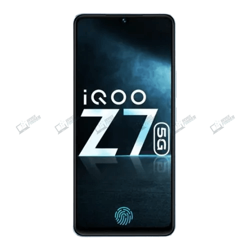 Vivo iQOO Z7 in stunning blue color displayed prominently.