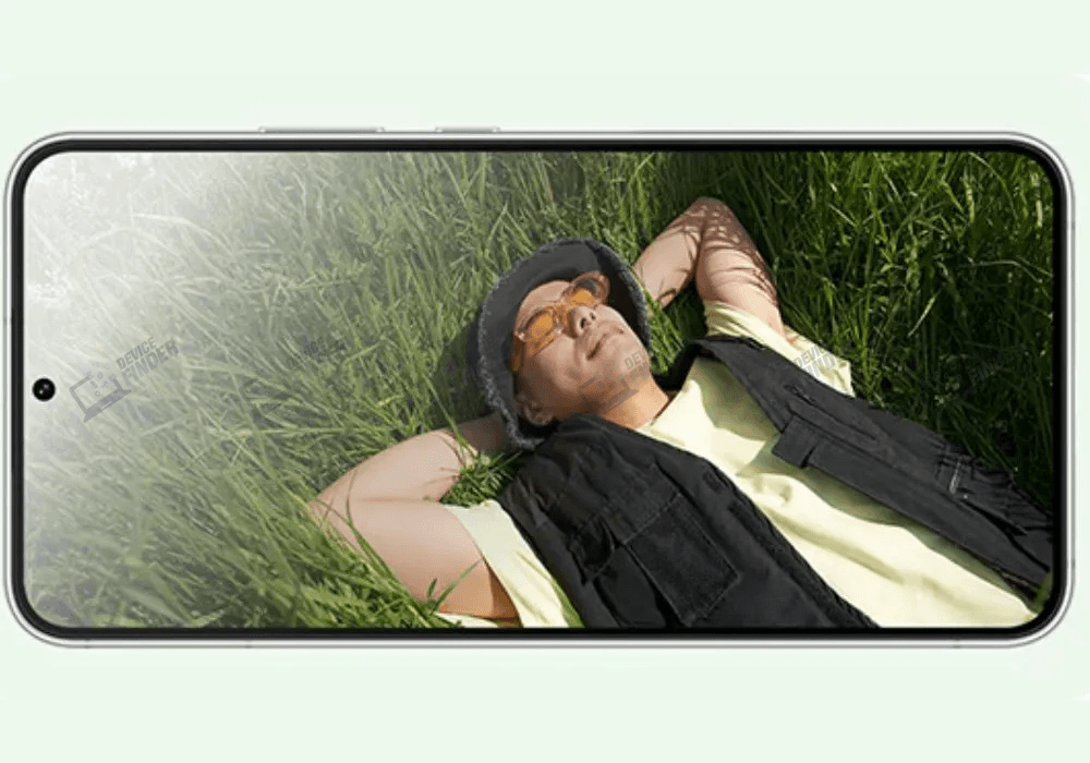 Experience Stunning Visuals with Dynamic AMOLED Display Vibrant swirl of colors displayed on a smartphone with Dynamic AMOLED screen technology.