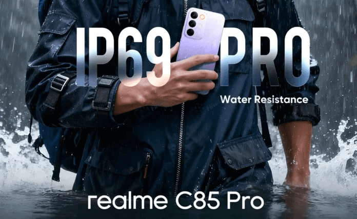 Realme C85 Pro Showcases IP69 Pro Durability and Design Realme C85 Pro with IP69 Pro rugged water and dust resistance